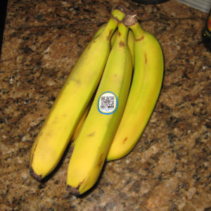 bananas with QR code