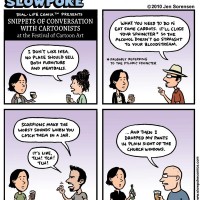 This Week’s Cartoon: “Snippets of Conversation With Cartoonists at the Festival of Cartoon Art”