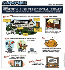 Cartoon about George W. Bush Library