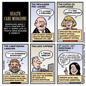 cartoon about premature critics of Obamacare