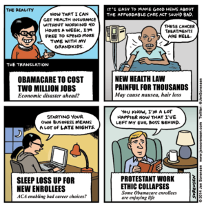 Cartoon about Obamacare and jobs