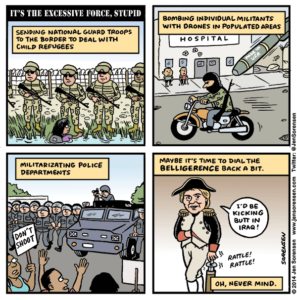 Cartoon about militarization of everything