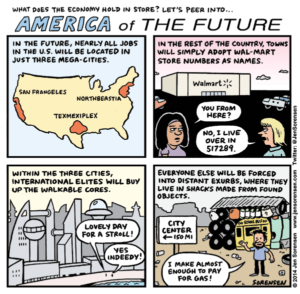 Cartoon on what America will look like in the future
