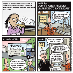 cartoon abouit Flint water contamination