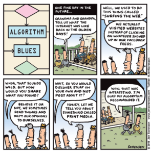 cartoon about Facebook algorithms