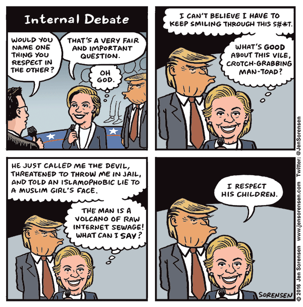 Cartoon: Hillary’s internal debate