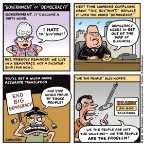 Cartoon about dealing with people who are anti-government
