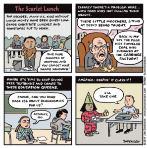 Cartoon about lunch shaming
