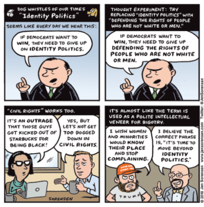 Cartoon criticizing the term identity politics