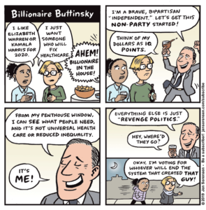 cartoon about Howard Schultz plans for independent bid for president in 2020