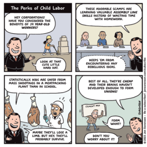 cartoon about Republicans undoing child labor laws