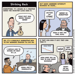cartoon about 2023 writers strike