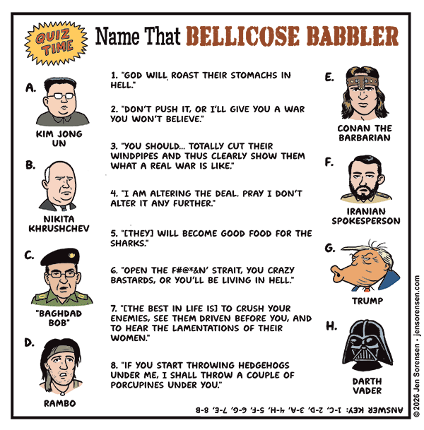 Quiz Time: Name That Bellicose Babbler